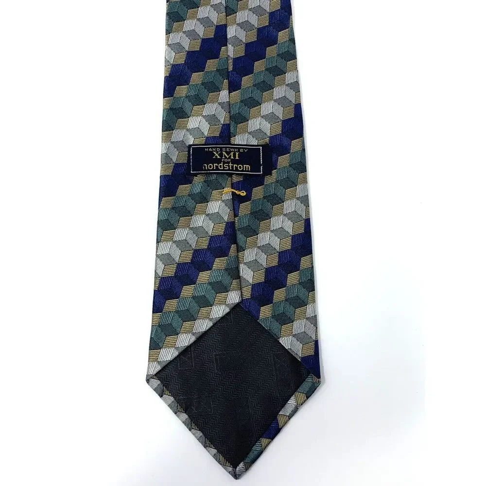 XMI for Nordstrom Geometric 100% Silk Men's Neck Tie Length‎ 58